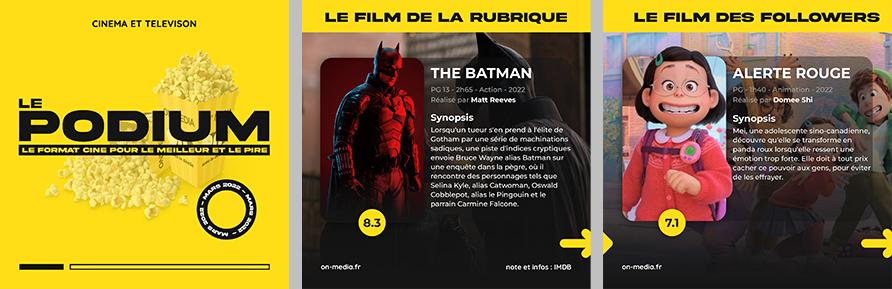 On' Media - Exemple podium trois carré