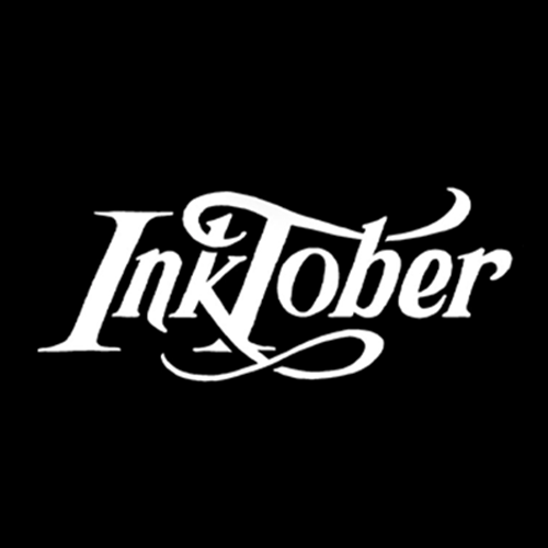 inktober 500 Logo du média cinéma Codex. Le logo présente une partie typographique et iconographiques. Il arbore les couleurs suivantes : Bleu nuit, blanc, rose, cyan et vert.