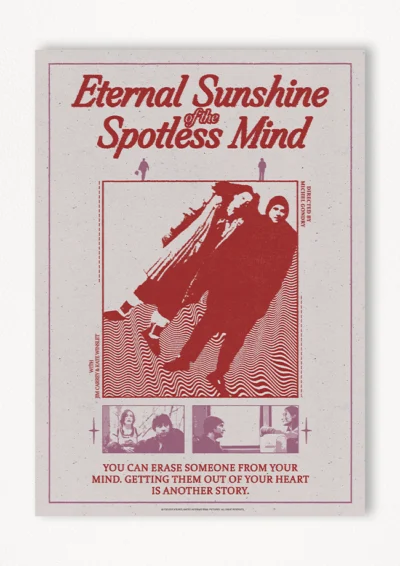 Le poster Eternal Sunshine of the Spotless Mind est constitué d’éléments textuels informatifs et d'éléments graphiques issus et inspirés du film Eternal Sunshine of the Spotless Mind de Michel Gondry (2004). Le poster arbore un style photocopie rétro années 60’s et 70’s, grunge et reprend des éléments de collage et de style tampon.