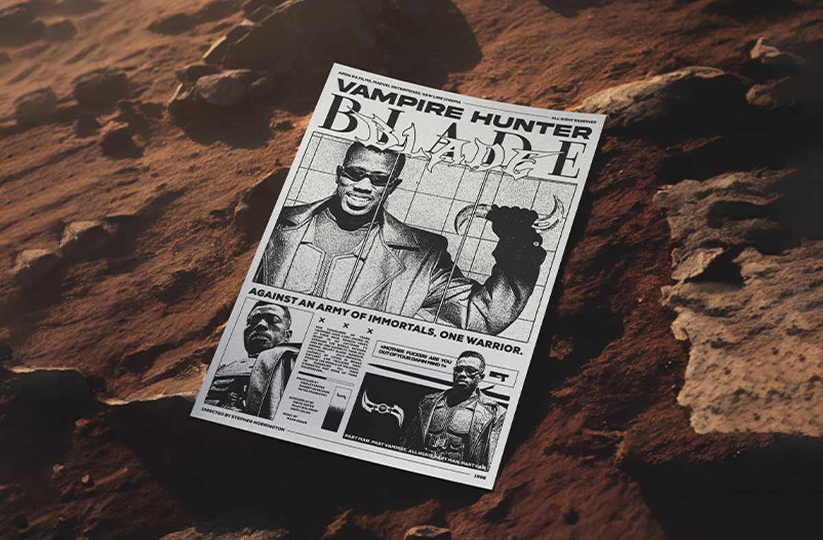 Le poster Blade mis en situation réel à travers un mockup esthétique.