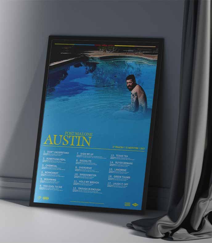 Le poster Diplodocus Encyclopedia mis en situation réel à travers un mockup esthétique.