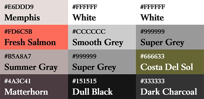 Liste des couleurs utilisés sur le poster Moonlight et ses alternatives.