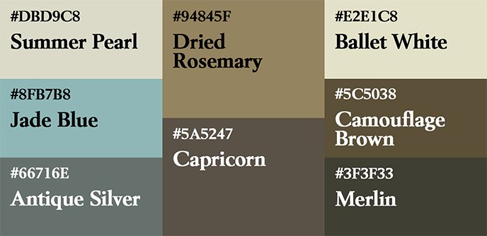 Liste des couleurs utilisés sur le poster Nara Park et ses alternatives.