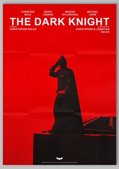 Le poster The Dark Knight est constitué d’éléments textuels informatifs et d'éléments graphiques issus et inspirés du film The Dark knight de Christopher Nolan (2008). Le poster arbore un style minimaliste, vertical et reprend le style du film Incendies de Denis Villeneuve.