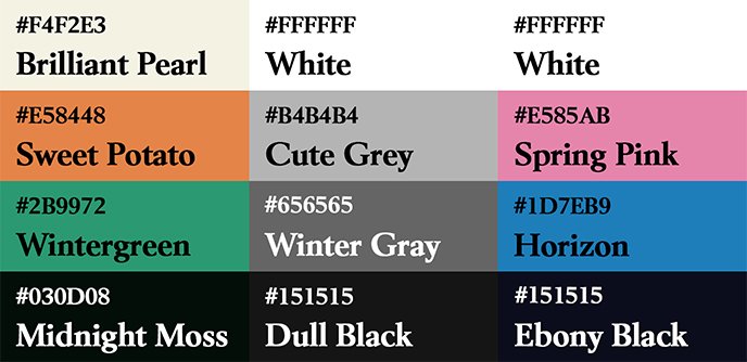 Liste des couleurs utilisés sur le poster Resident Evil et ses alternatives.