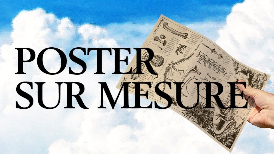 test-tel-poster-sur-mesure-5 Visuel de partage de lien, possédant un éléments typographique désignant la page concernée "Poster sur Mesure" ainsi qu'un élément graphique sous forme de mockup illustrant la page en question.